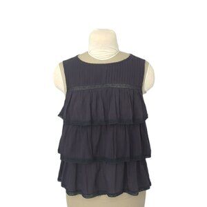 Mango Sleeveless Tiered Ruffle Blouse